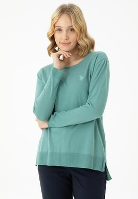 Kadın Mint Bisiklet Yaka Basic Kazak - 50269015051