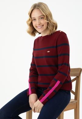 Kadın Bordo Bisiklet Yaka Kazak - 50269500005