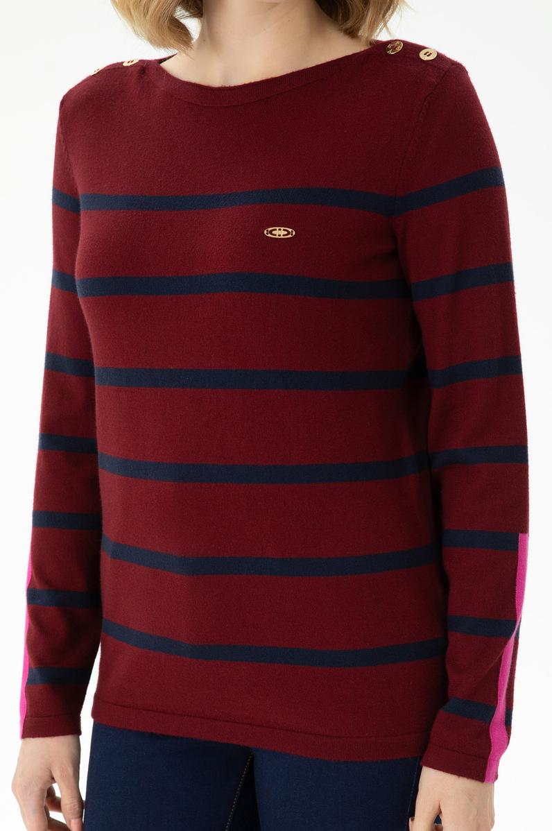 Kadın Bordo Bisiklet Yaka Kazak