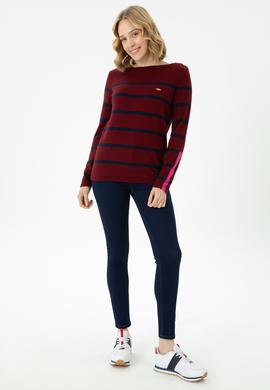 Kadın Bordo Bisiklet Yaka Kazak - 50269500005