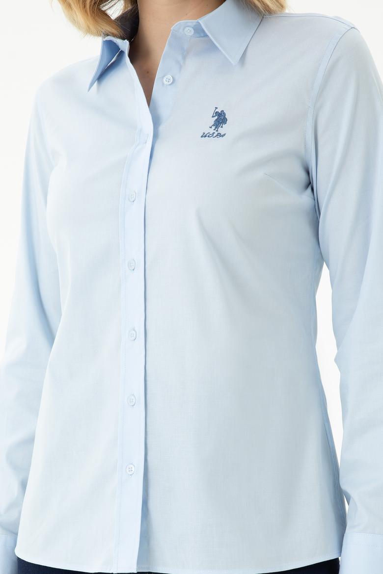 Kadın Açık Mavi Uzun Kollu Basic Gömlek - 50271266027