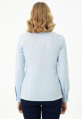 Kadın Açık Mavi Uzun Kollu Basic Gömlek - 50271266027