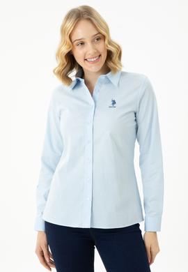 Kadın Açık Mavi Uzun Kollu Basic Gömlek - 50271266027