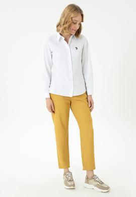 Kadın Beyaz Uzun Kollu Basic Gömlek - 50271935002