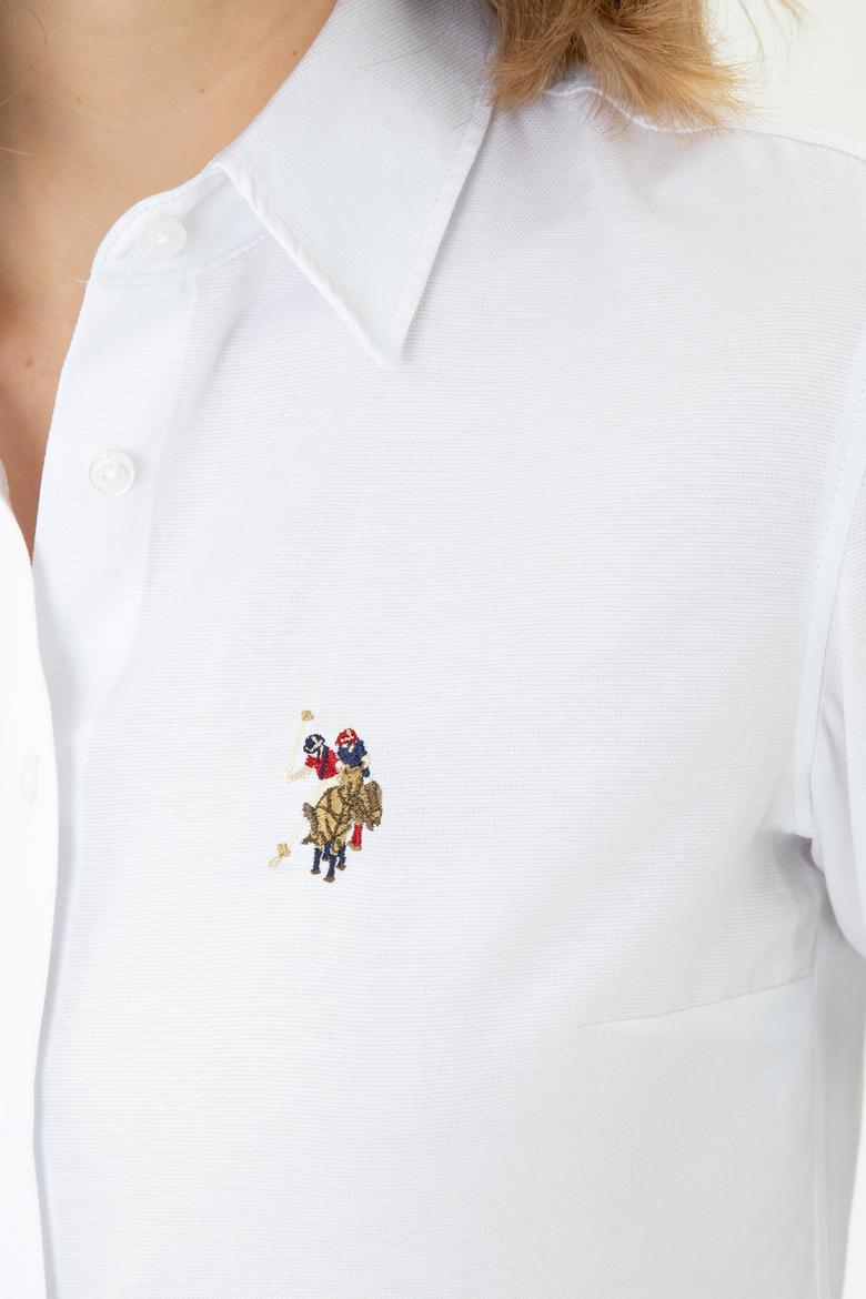 Kadın Beyaz Uzun Kollu Basic Gömlek - 50271935002