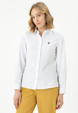 Kadın Beyaz Uzun Kollu Basic Gömlek - 50271935002