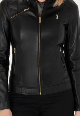 Kadın Siyah Deri Ceket - 50278987001