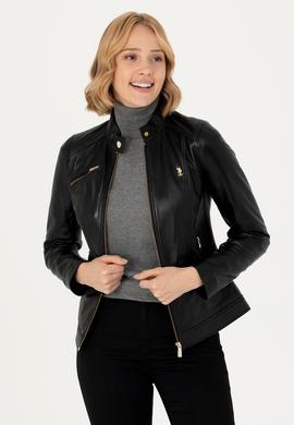 Kadın Siyah Deri Ceket - 50278987001