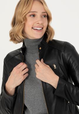 Kadın Siyah Deri Ceket - 50278987001