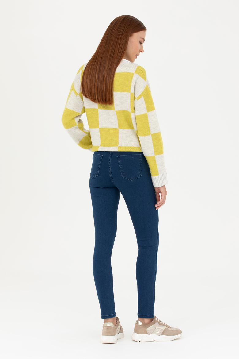 Kadın Koyu Mavi Jean Pantolon - 50271461004