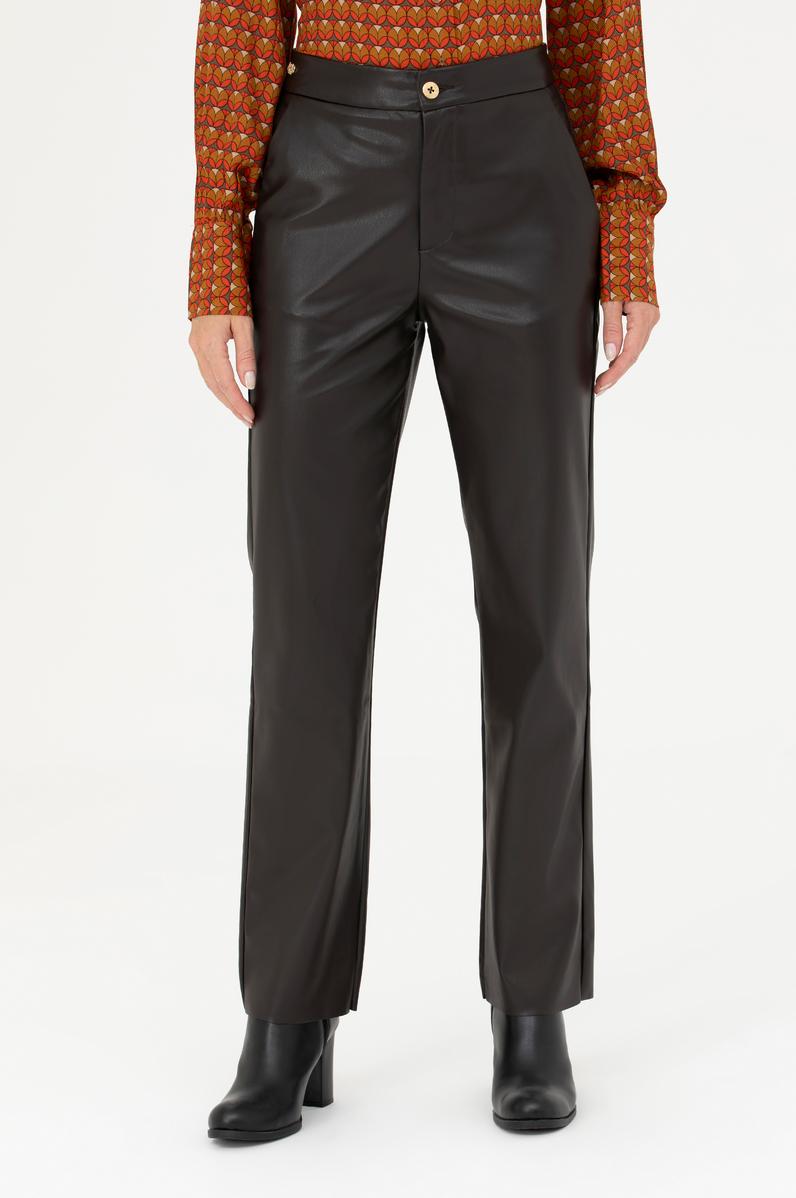 Kadın Kahverengi Straight Fit Pantolon