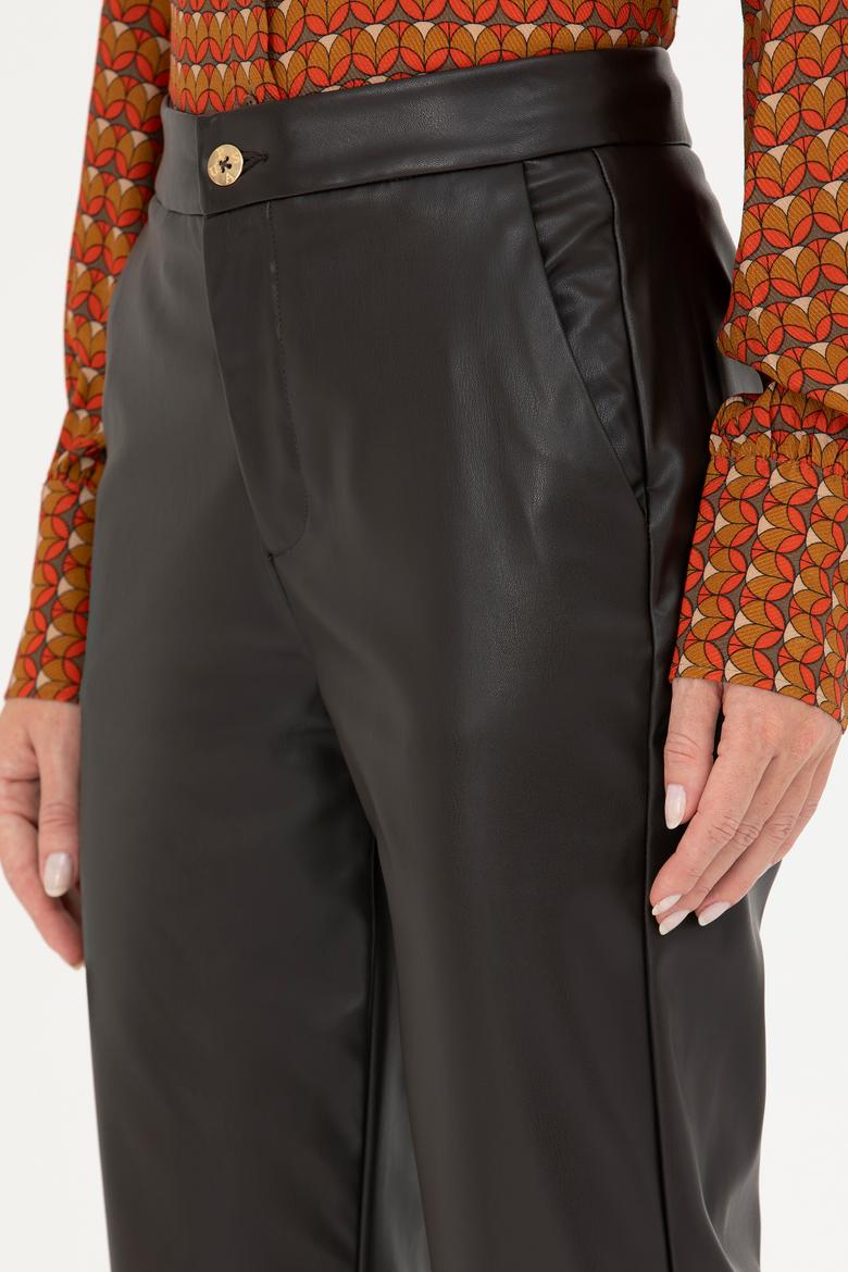Kadın Kahverengi Straight Fit Pantolon - 50277151003