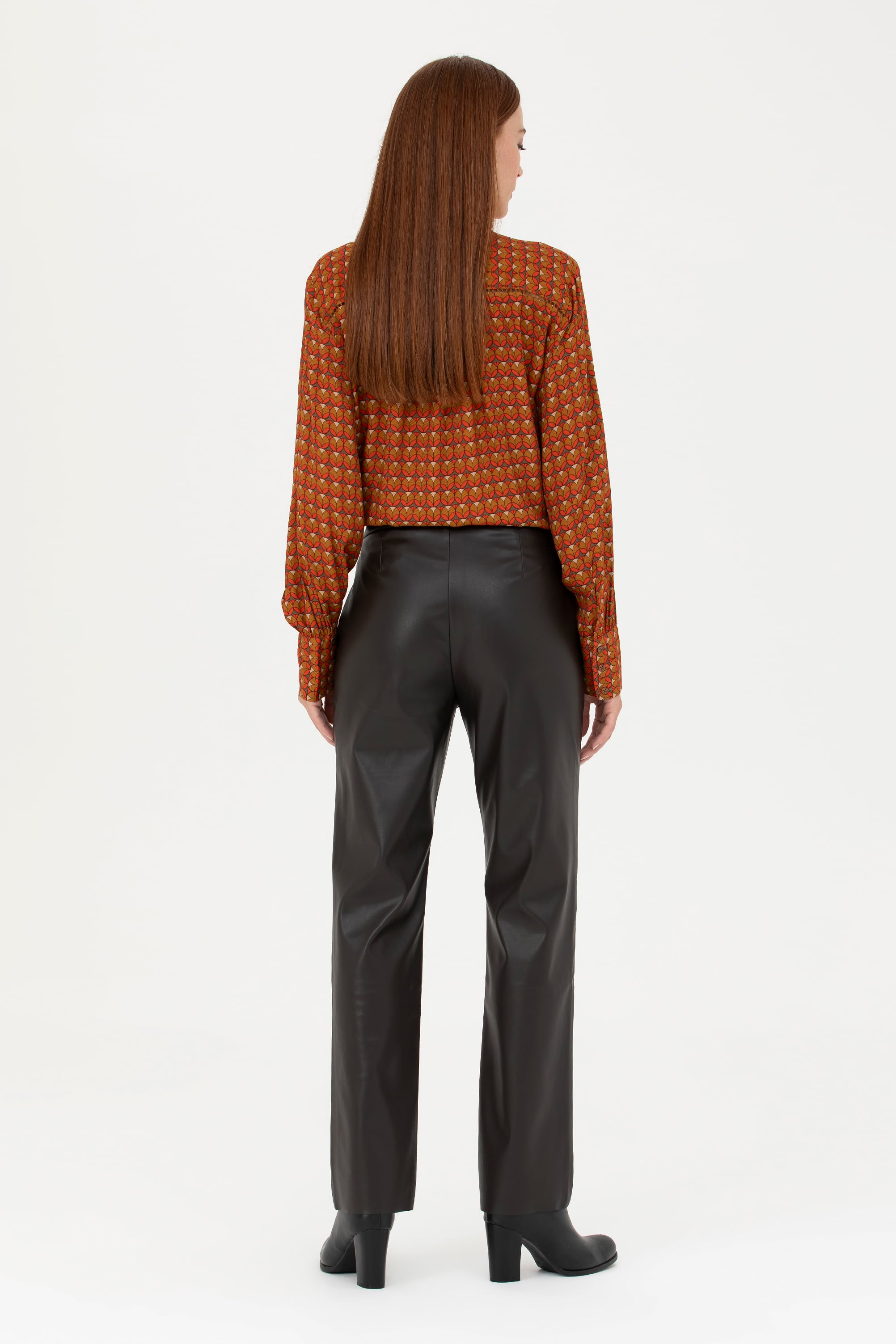Kadın Kahverengi Straight Fit Pantolon - Image 4