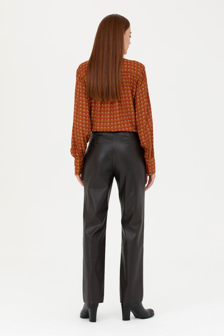 Kadın Kahverengi Straight Fit Pantolon - 50277151003