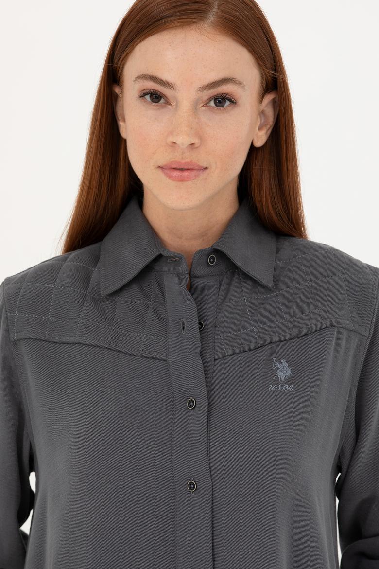 Kadın Antrasit Uzun Kollu Gömlek - 50271426004