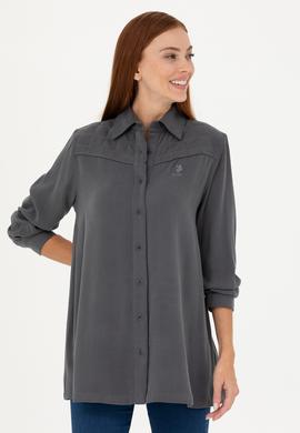 Kadın Antrasit Uzun Kollu Gömlek - 50271426004