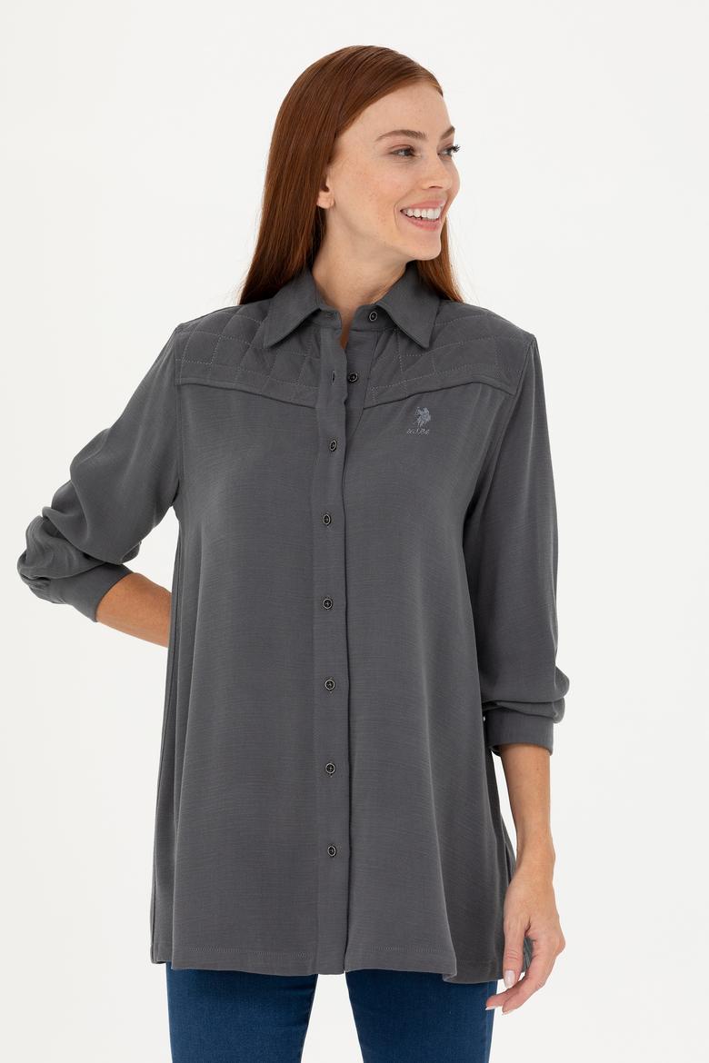 Kadın Antrasit Uzun Kollu Gömlek - 50271426004