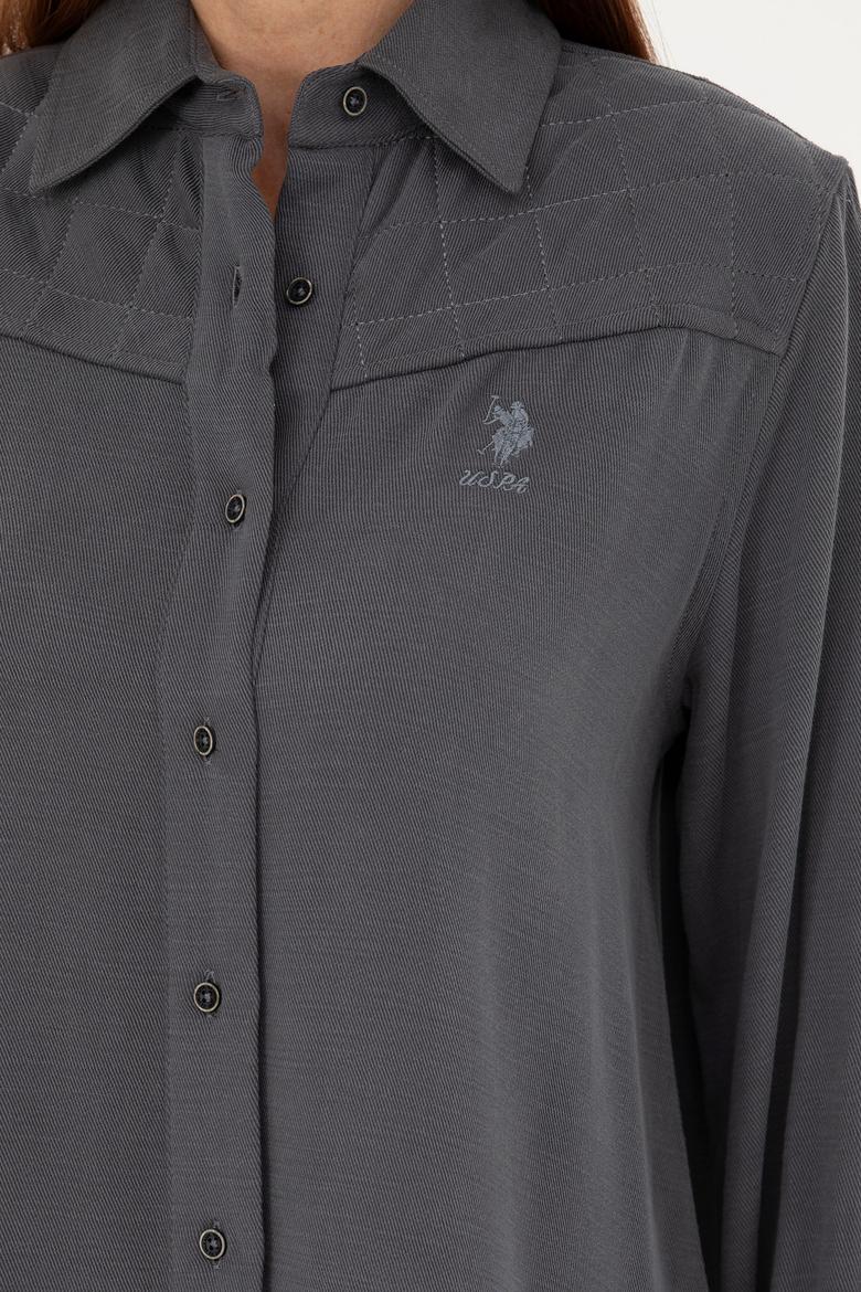 Kadın Antrasit Uzun Kollu Gömlek - 50271426004