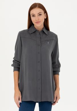 Kadın Antrasit Uzun Kollu Gömlek - 50271426004