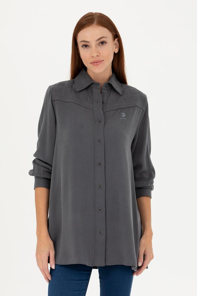 Kadın Antrasit Uzun Kollu Gömlek