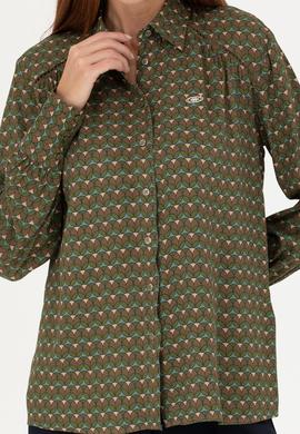 Kadın Yeşil Uzun Kollu Gömlek - 50271541037