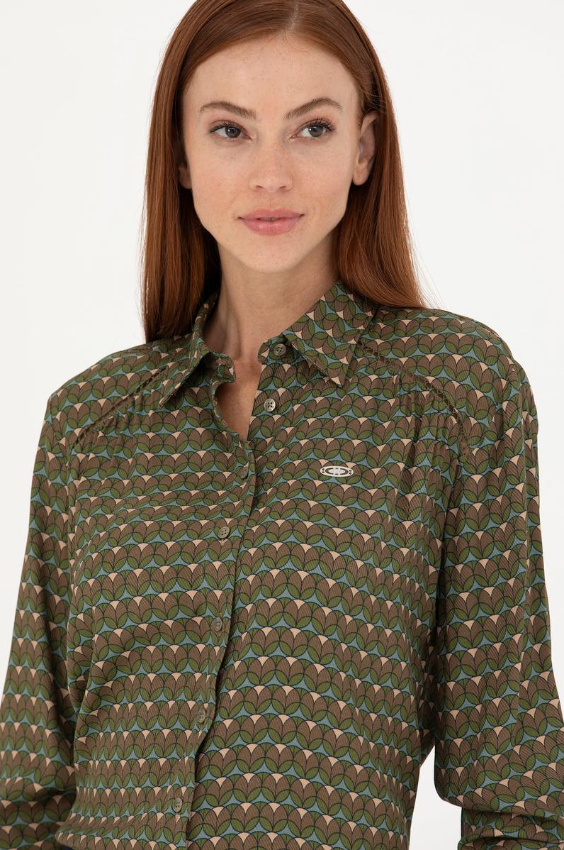 Kadın Yeşil Uzun Kollu Gömlek