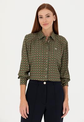 Kadın Yeşil Uzun Kollu Gömlek - 50271541037