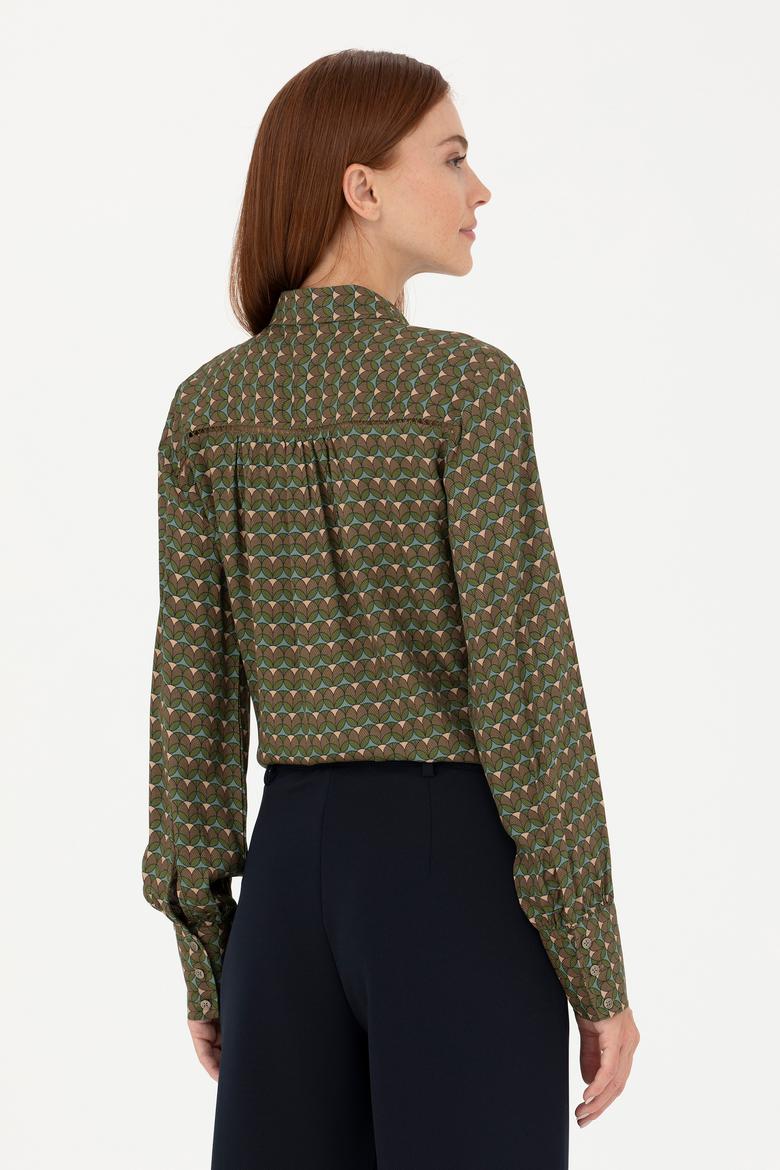 Kadın Yeşil Uzun Kollu Gömlek - 50271541037