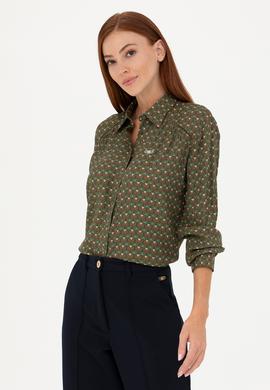 Kadın Yeşil Uzun Kollu Gömlek - 50271541037