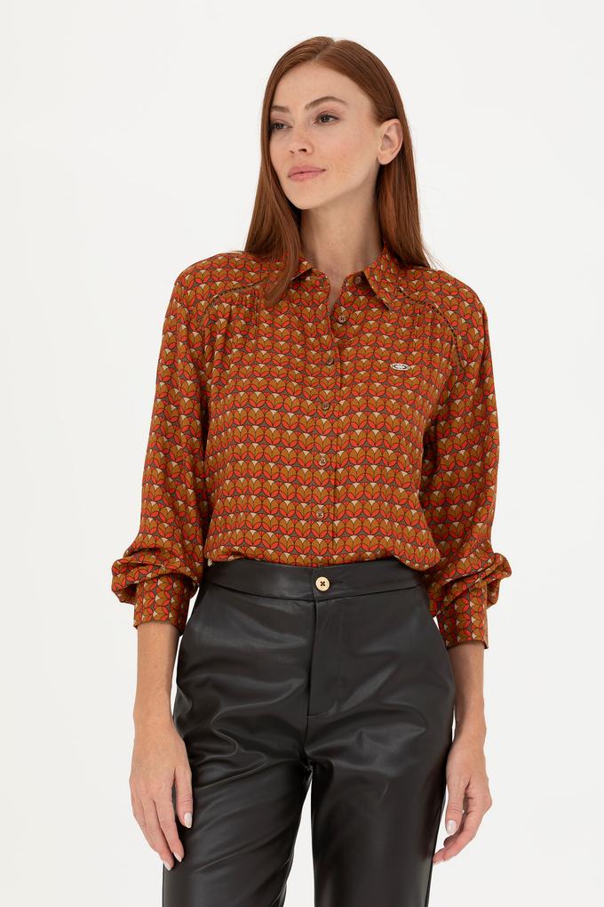 Kadın Turuncu Uzun Kollu Gömlek