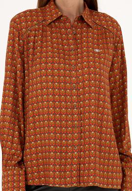 Kadın Turuncu Uzun Kollu Gömlek - 50271541026