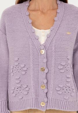 Kadın Lila Triko Hırka - 50270457024