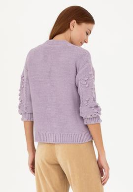 Kadın Lila Triko Hırka - 50270457024