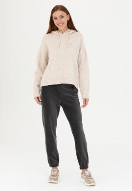 Kadın Krem Kapüşonlu Kazak - 50270445013