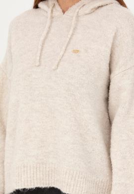 Kadın Krem Kapüşonlu Kazak - 50270445013