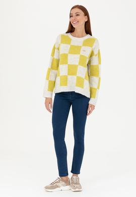 Kadın Fıstık Yeşili Bisiklet Yaka Kazak - 50270426001