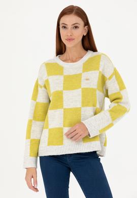 Kadın Fıstık Yeşili Bisiklet Yaka Kazak - 50270426001