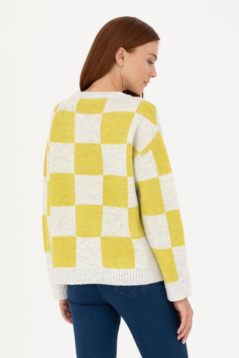 Kadın Fıstık Yeşili Bisiklet Yaka Kazak - 50270426001