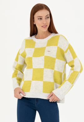 Kadın Fıstık Yeşili Bisiklet Yaka Kazak - 50270426001