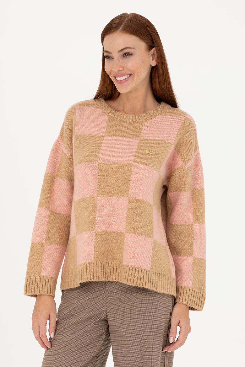 Kadın Kum Bisiklet Yaka Kazak - 50270426010