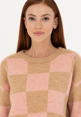 Kadın Kum Bisiklet Yaka Kazak - 50270426010