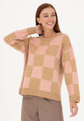 Kadın Kum Bisiklet Yaka Kazak - 50270426010