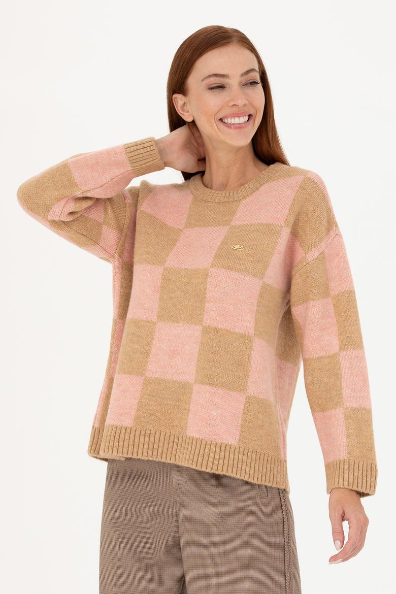 Kadın Kum Bisiklet Yaka Kazak