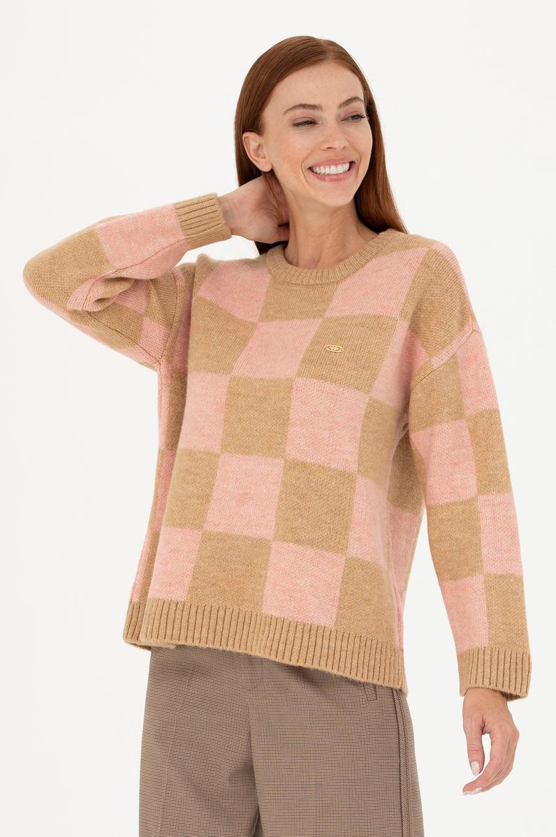 Kadın Kum Bisiklet Yaka Kazak