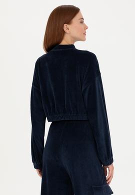 Kadın Lacivert V Yaka Sweatshirt - 50271608006