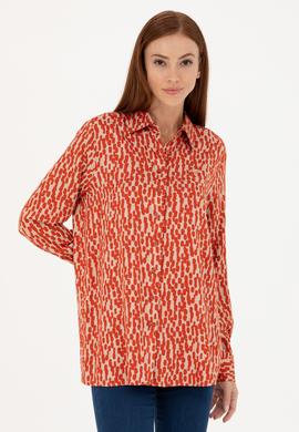 Kadın Kiremit Uzun Kollu Gömlek - 50271512011