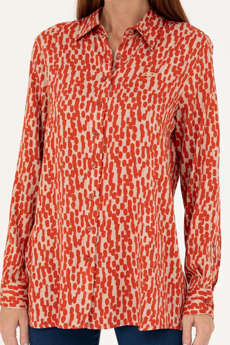 Kadın Kiremit Uzun Kollu Gömlek - 50271512011