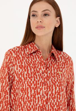 Kadın Kiremit Uzun Kollu Gömlek - 50271512011