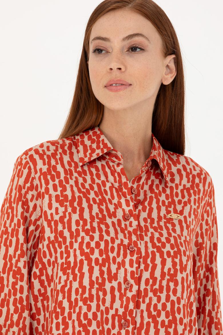 Kadın Kiremit Uzun Kollu Gömlek - 50271512011