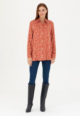 Kadın Kiremit Uzun Kollu Gömlek - 50271512011